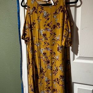 🎯Xhilaration Yellow Cold Shoulder Sundress